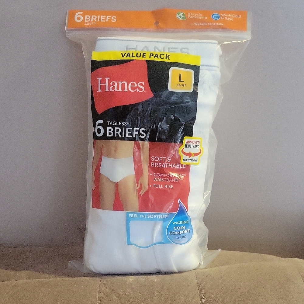 Hanes Men's White Briefs - 6 Pack